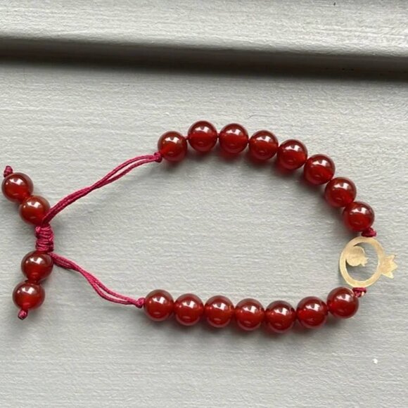 18k gold bracelet with Red Carnelian - Picture 5 of 8